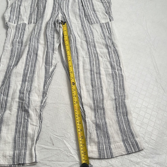 Free People Semi Sweet paper bag waist pants in Ivory Combo white navy - Picture 6 of 8